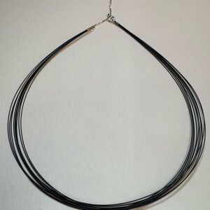 Sleek Black Multi-Strand Choker. K18 WG